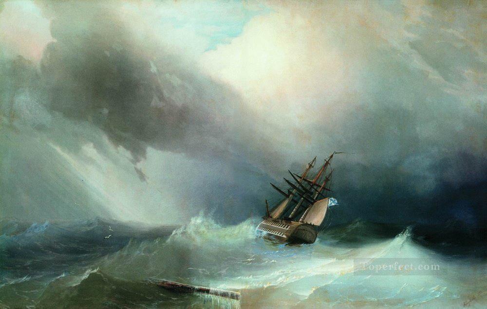 Ivan Aivazovsky la tempestad de las olas del océano Pintura al óleo